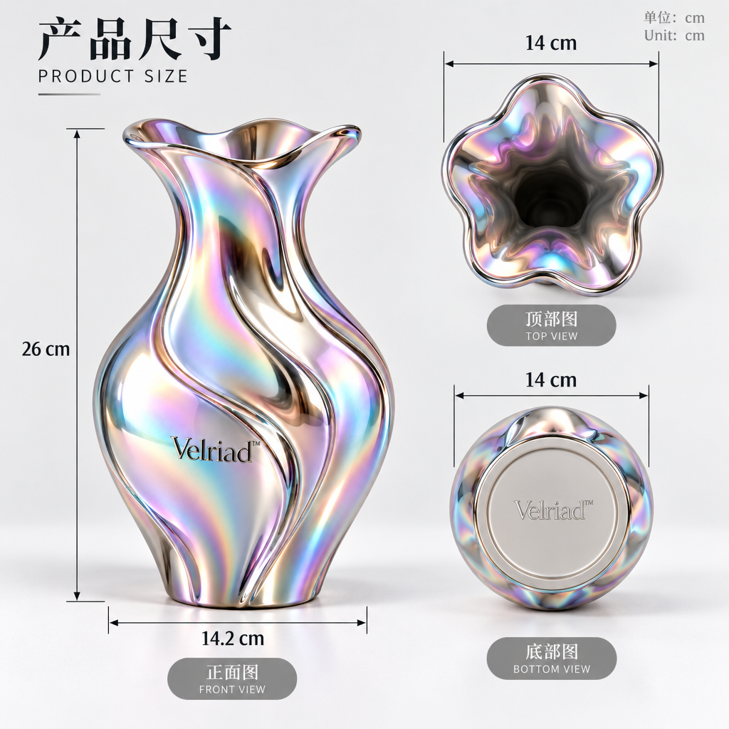 Velriad™ Aurora Iridescent Glass Vase - view 5