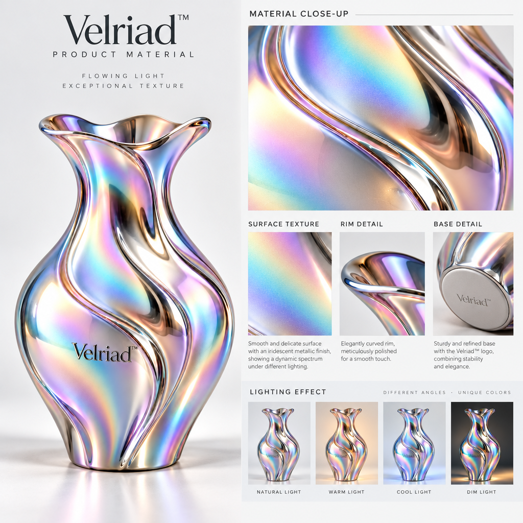 Velriad™ Aurora Iridescent Glass Vase - view 4