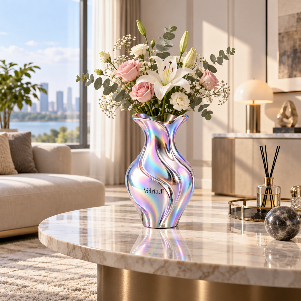 Velriad™ Aurora Iridescent Glass Vase - view 3