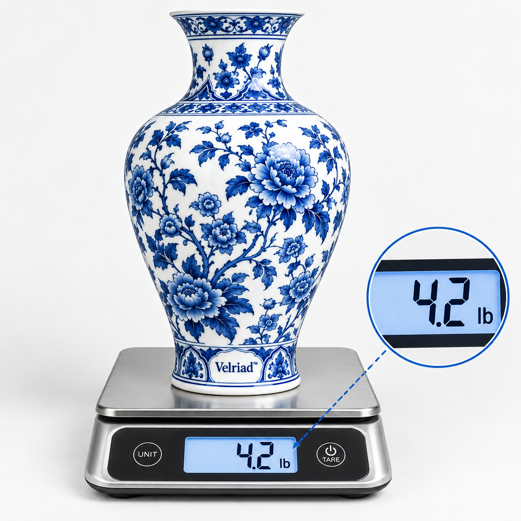 Velriad™ Blue Blossom Porcelain Vase - view 3