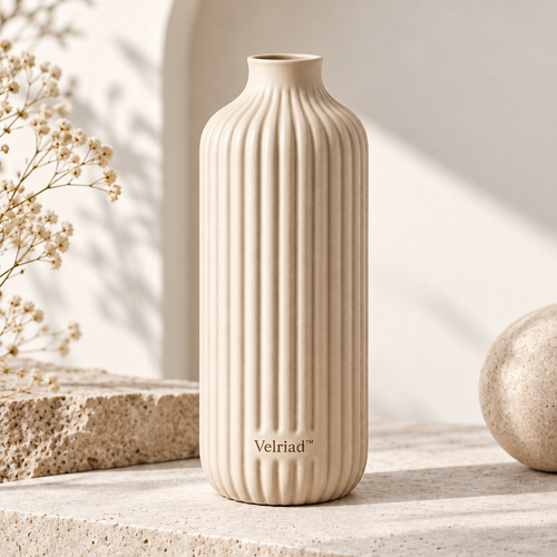 Velriad™ Fluted Column Ceramic Vase
