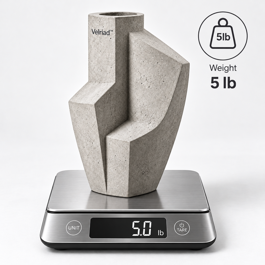 Velriad™ Geometric Stone Sculptural Vase - view 3