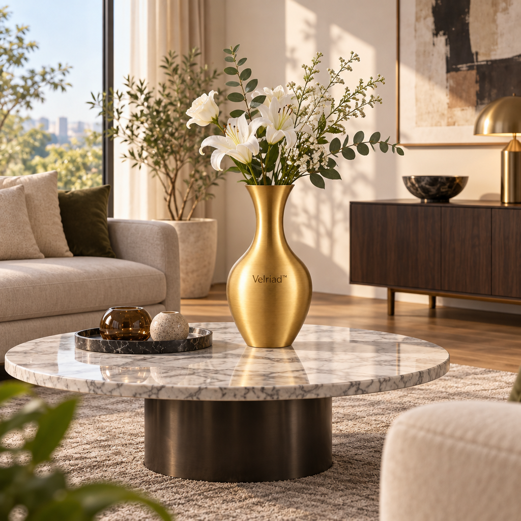 Velriad™ Golden Silhouette Decorative Vase - view 2