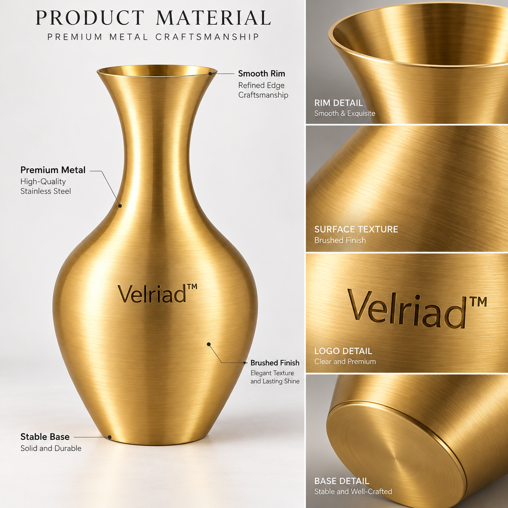 Velriad™ Golden Silhouette Decorative Vase - view 4