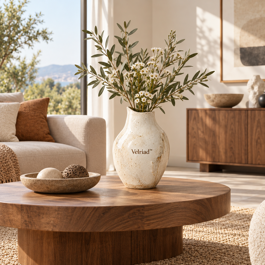 Velriad™ Ivory Wabi-Sabi Ceramic Vase - view 2