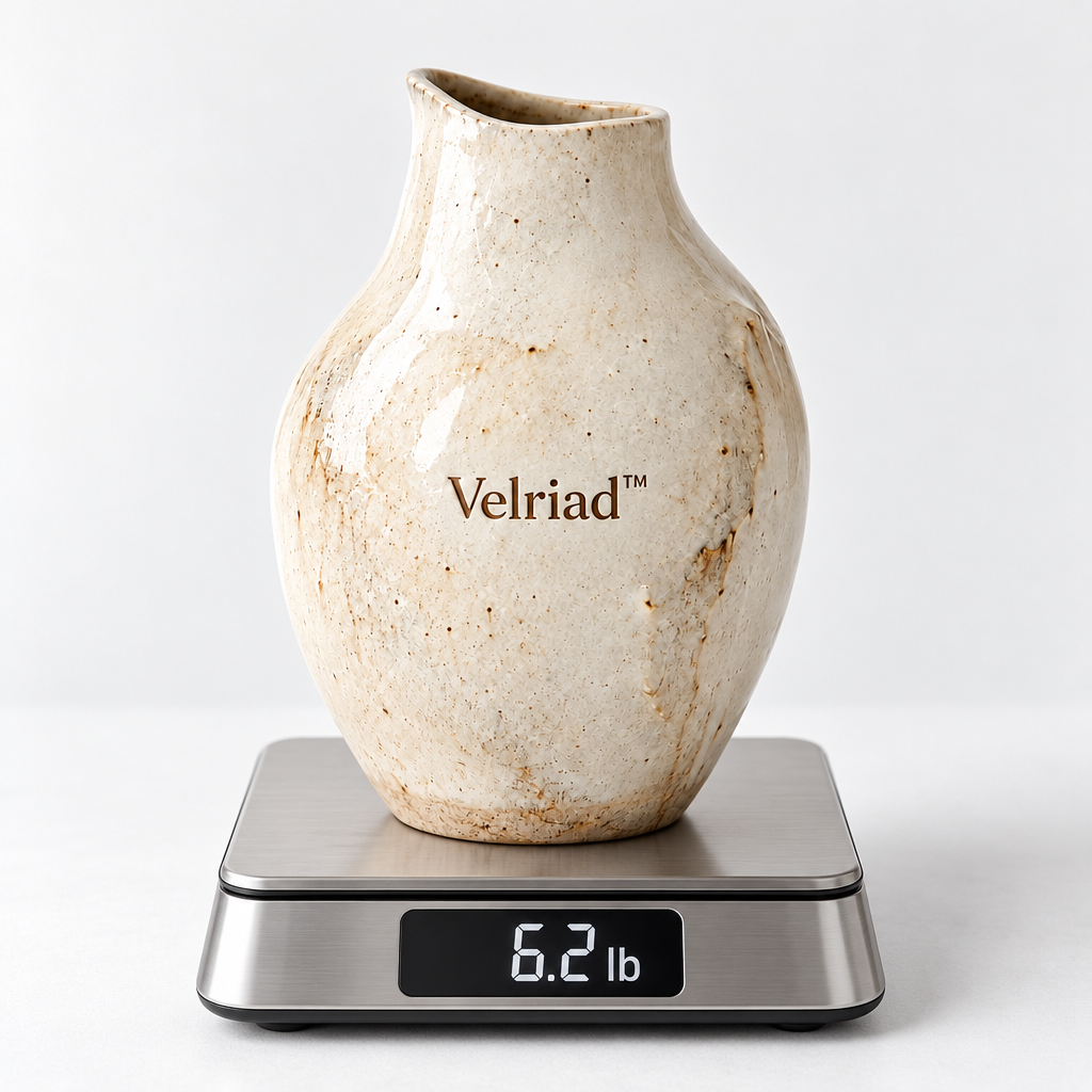 Velriad™ Ivory Wabi-Sabi Ceramic Vase - view 3