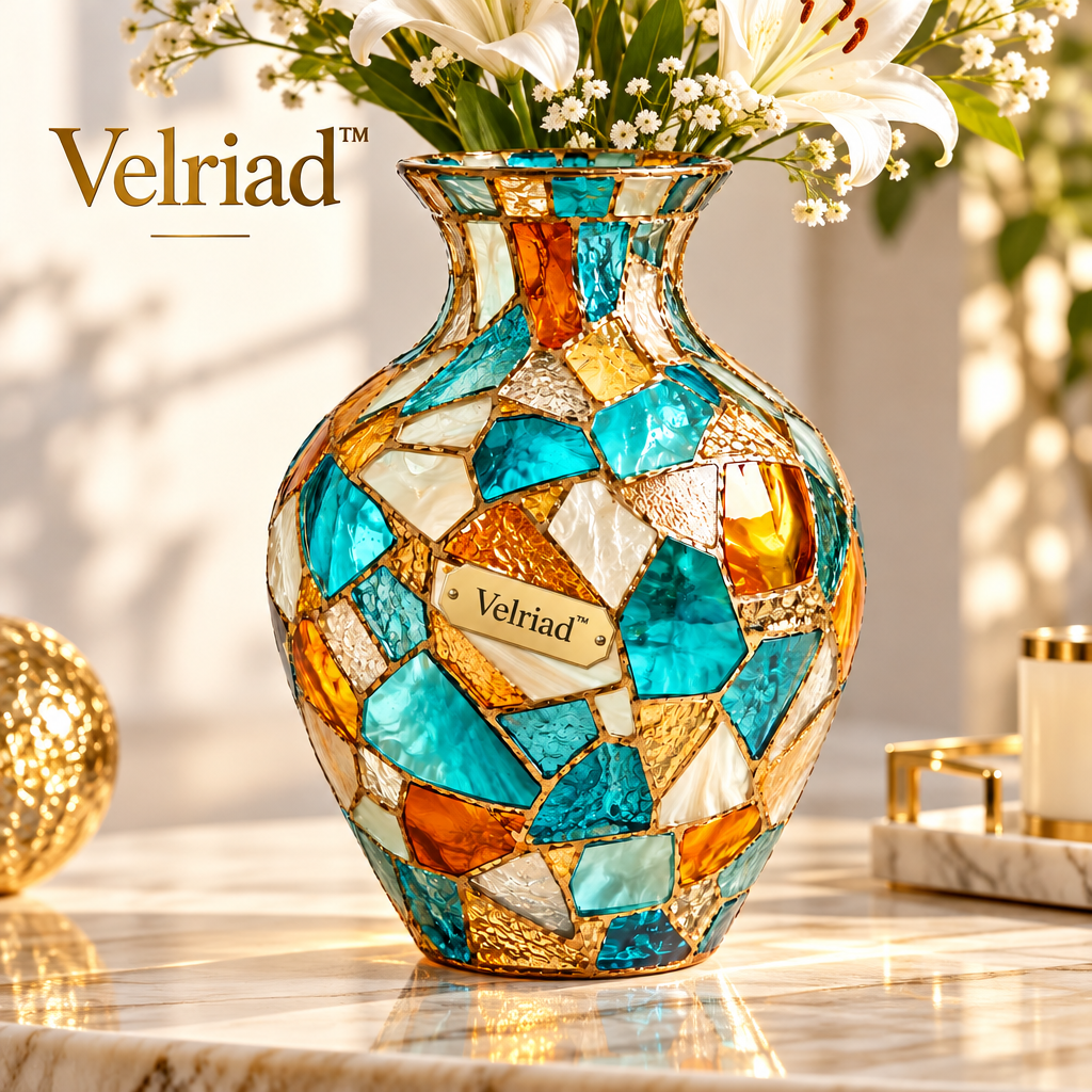 Velriad™ Mosaic Glow Art Glass Vase