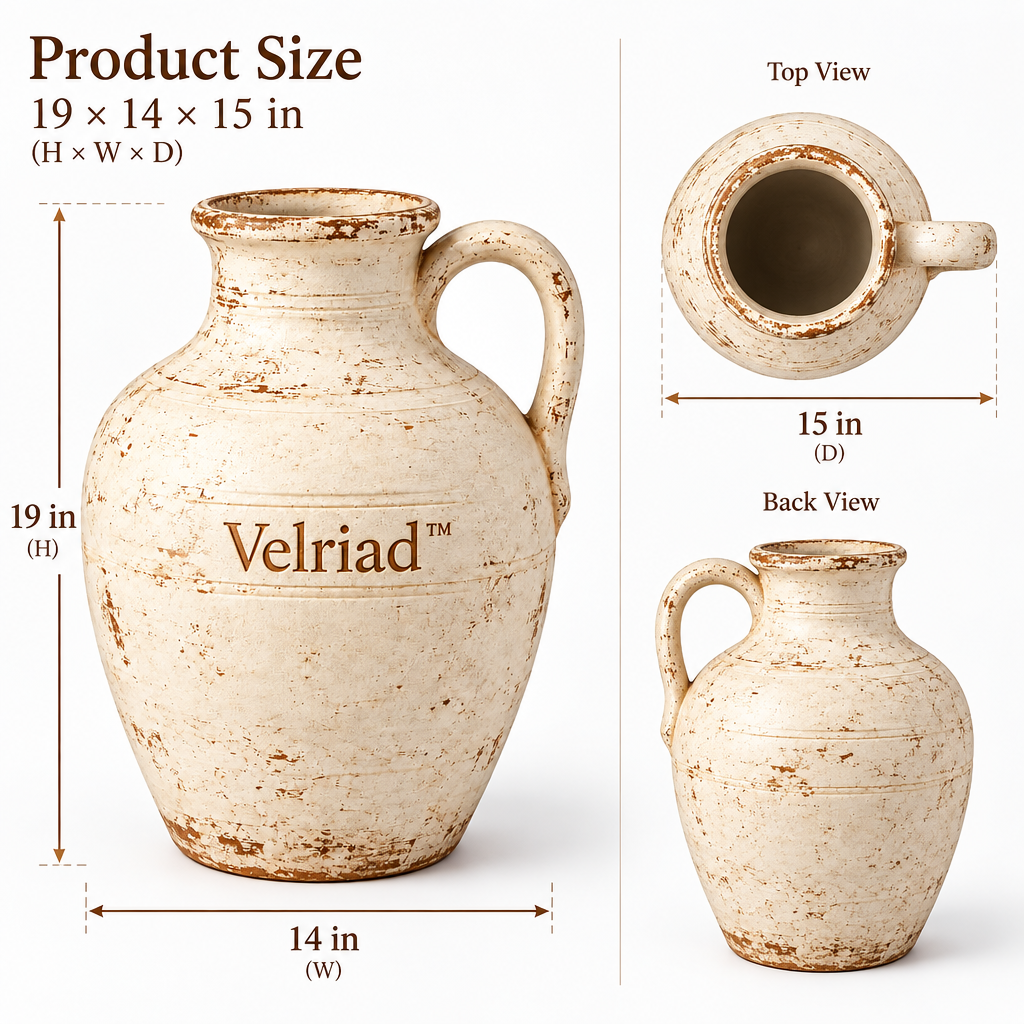 Velriad™ Rustic Ivory Handle Vase - view 5