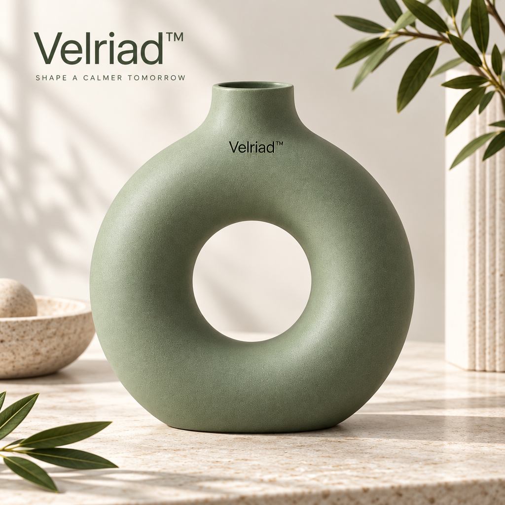 Velriad™ Sage Halo Ceramic Vase