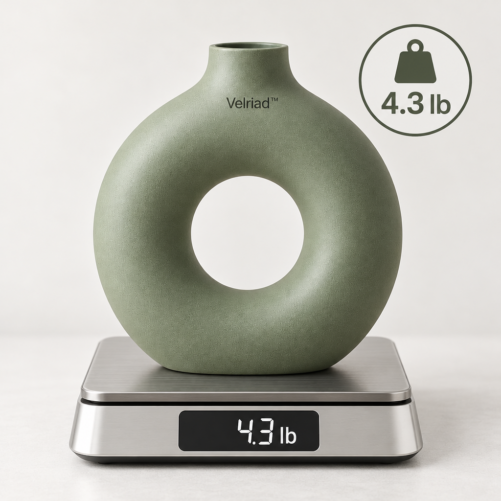 Velriad™ Sage Halo Ceramic Vase - view 4
