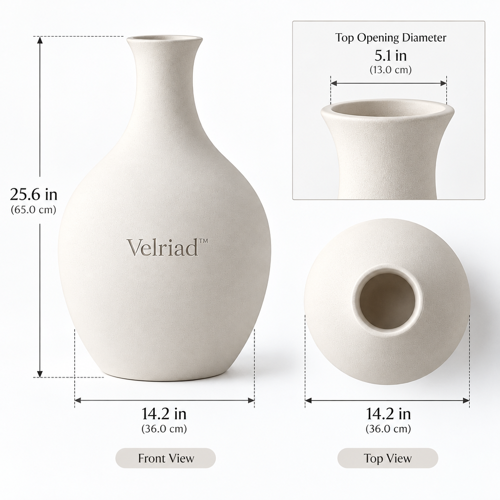 Velriad™ Serene Sandstone Round Vase - view 5