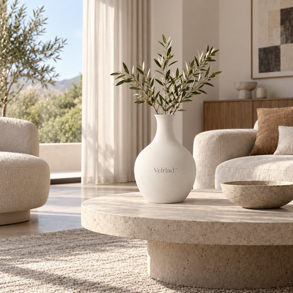 Velriad™ Serene Sandstone Round Vase - view 2