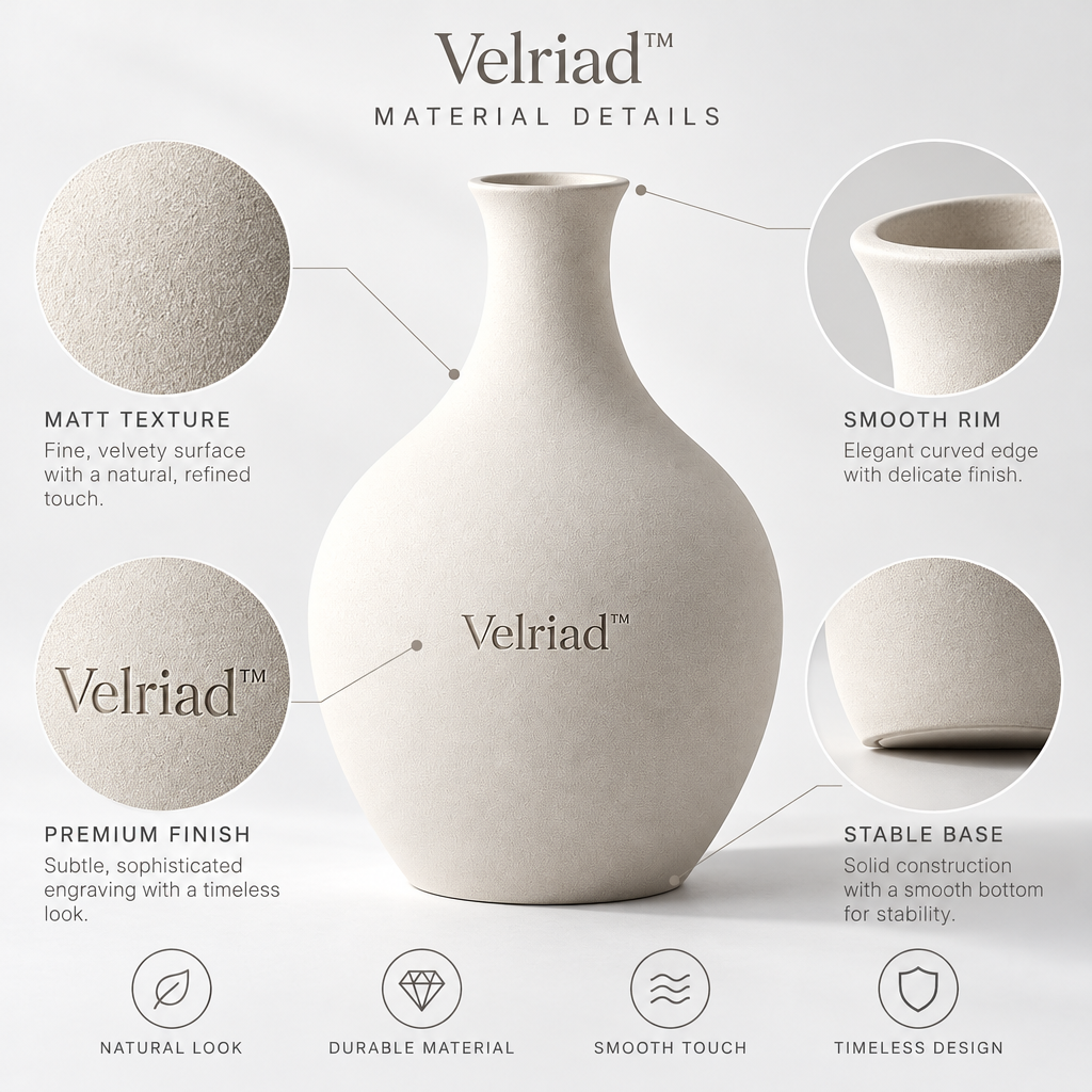 Velriad™ Serene Sandstone Round Vase - view 4