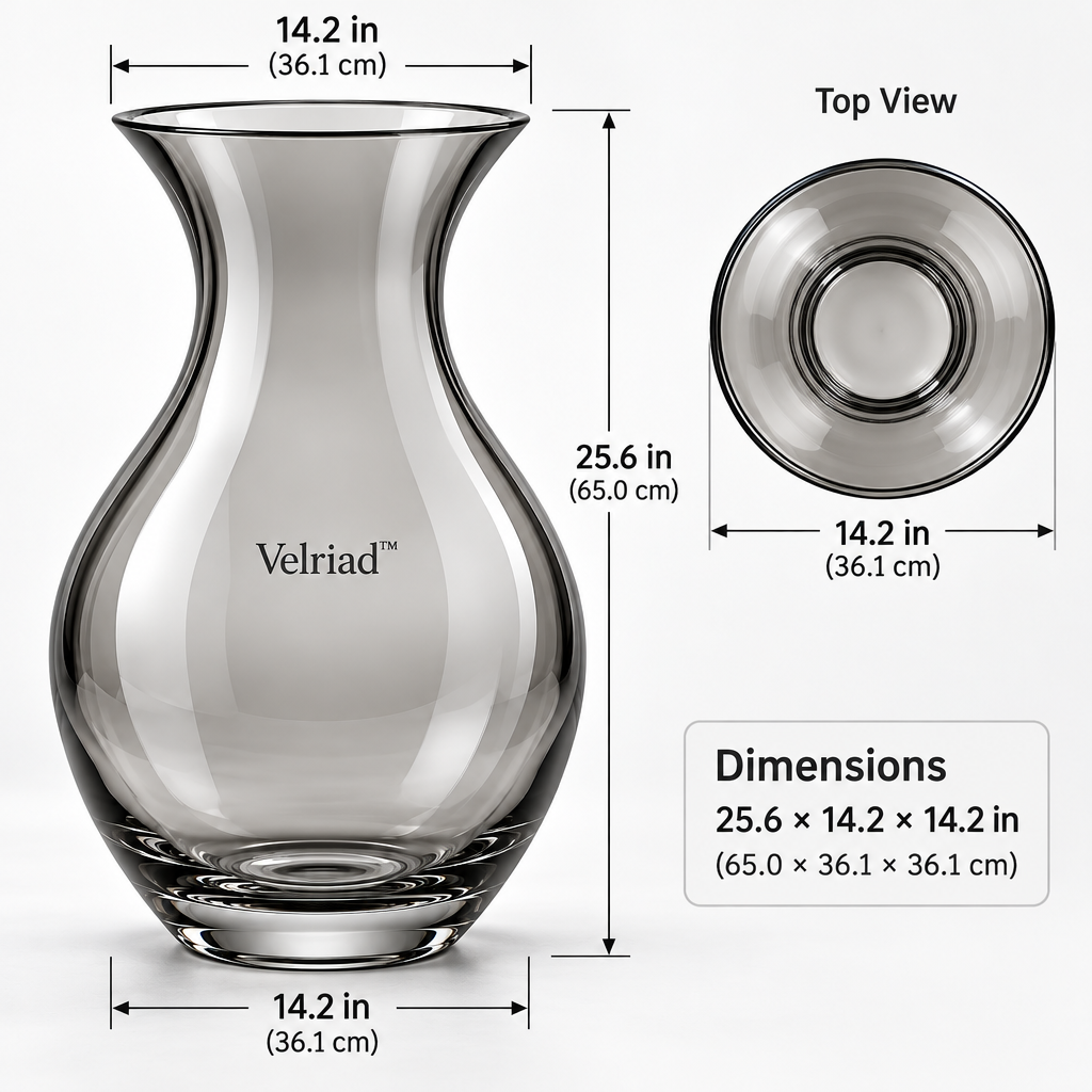 Velriad™ Smoky Glass Curved Vase - view 5