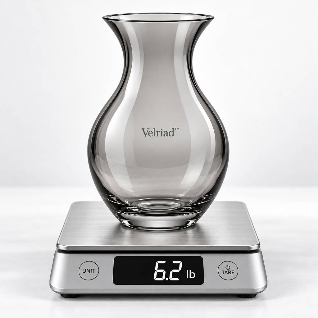 Velriad™ Smoky Glass Curved Vase - view 3
