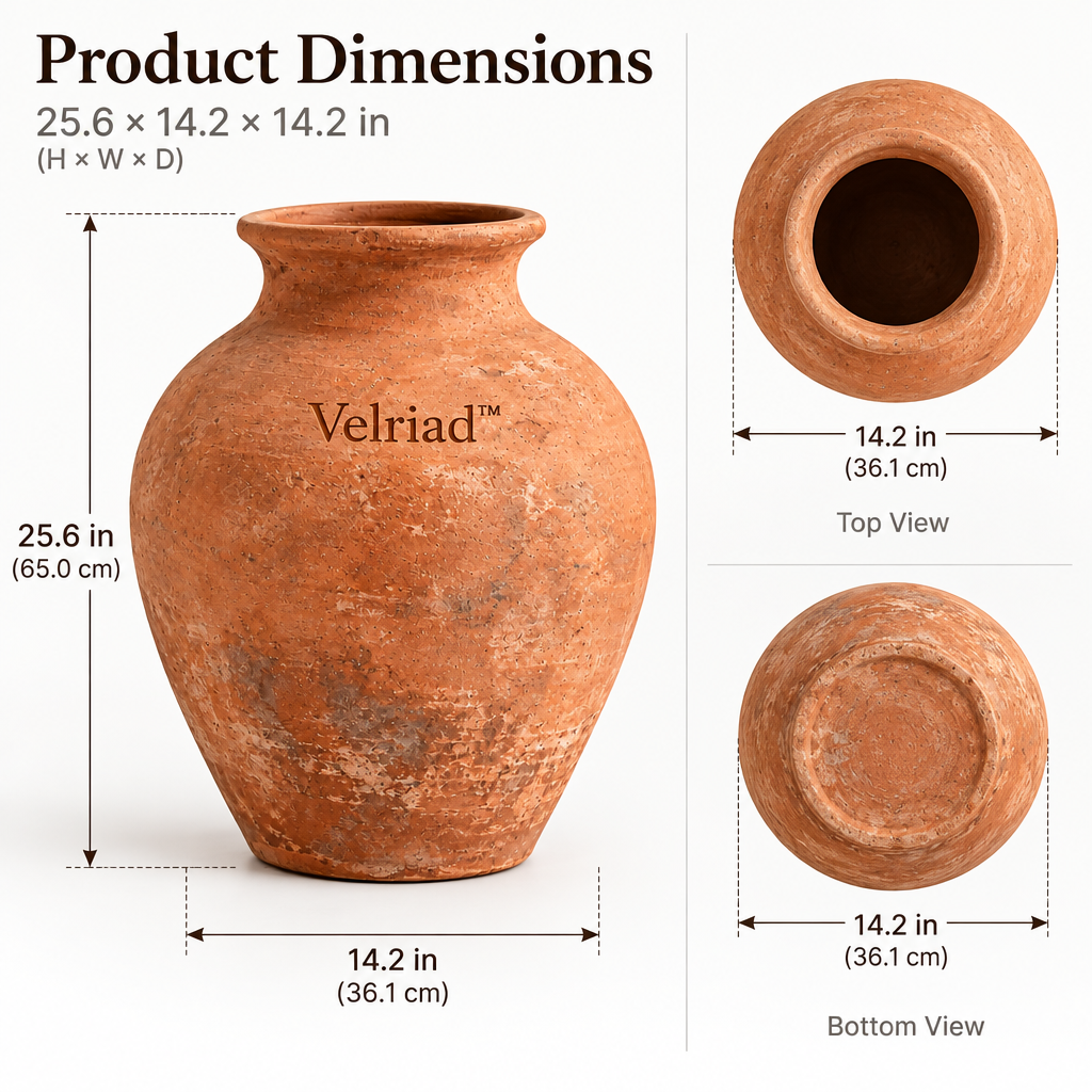 Velriad™ Terracotta Heritage Floor Vase - view 5
